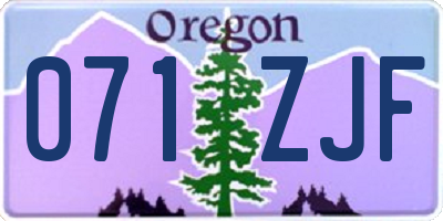 OR license plate 071ZJF