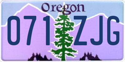 OR license plate 071ZJG