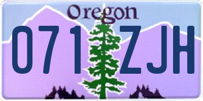 OR license plate 071ZJH