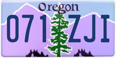 OR license plate 071ZJI