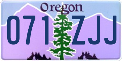 OR license plate 071ZJJ