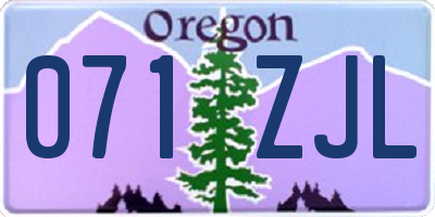 OR license plate 071ZJL