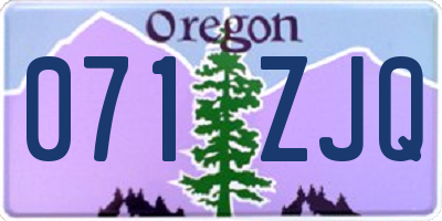 OR license plate 071ZJQ