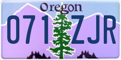 OR license plate 071ZJR