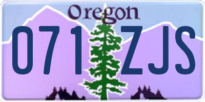 OR license plate 071ZJS