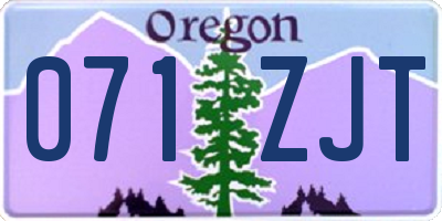 OR license plate 071ZJT