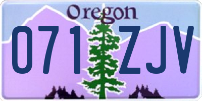 OR license plate 071ZJV