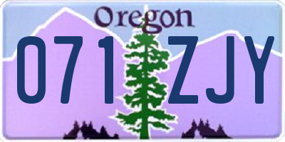 OR license plate 071ZJY