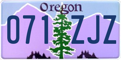 OR license plate 071ZJZ
