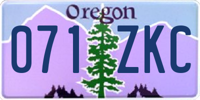 OR license plate 071ZKC