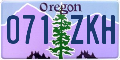 OR license plate 071ZKH