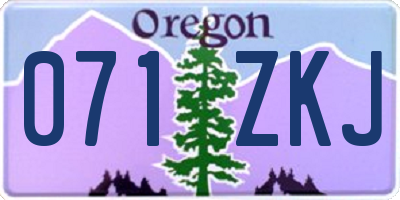 OR license plate 071ZKJ