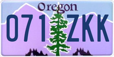 OR license plate 071ZKK