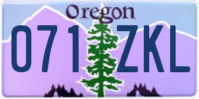 OR license plate 071ZKL