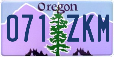 OR license plate 071ZKM