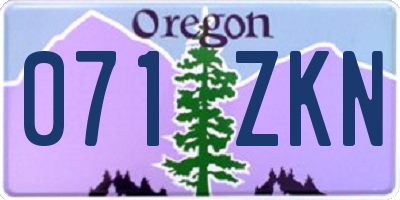 OR license plate 071ZKN