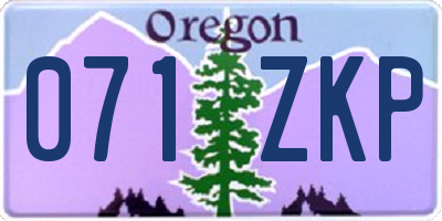 OR license plate 071ZKP