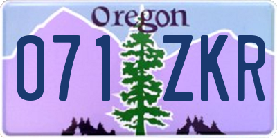 OR license plate 071ZKR