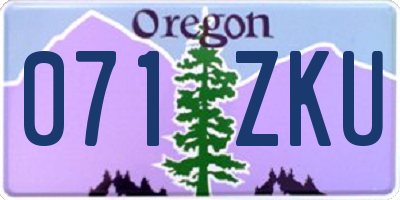 OR license plate 071ZKU