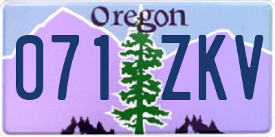OR license plate 071ZKV