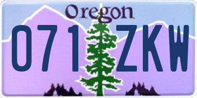 OR license plate 071ZKW