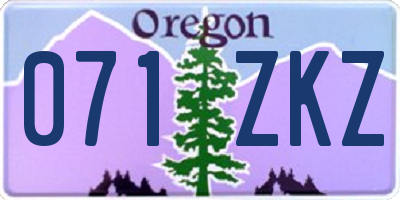 OR license plate 071ZKZ