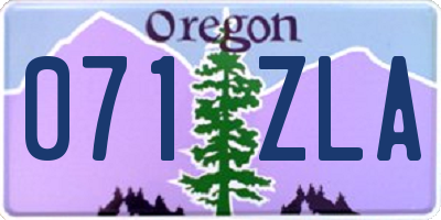 OR license plate 071ZLA