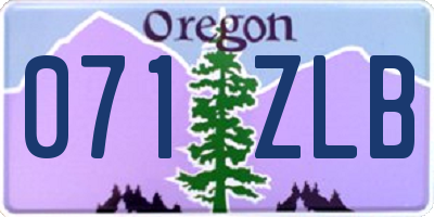 OR license plate 071ZLB
