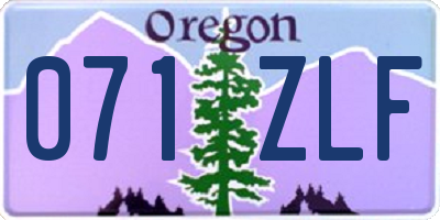 OR license plate 071ZLF