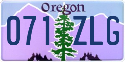 OR license plate 071ZLG
