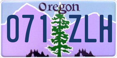 OR license plate 071ZLH