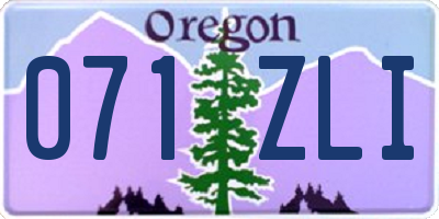 OR license plate 071ZLI