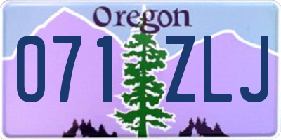 OR license plate 071ZLJ