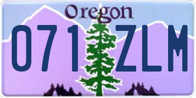 OR license plate 071ZLM