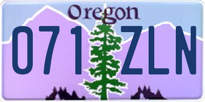 OR license plate 071ZLN