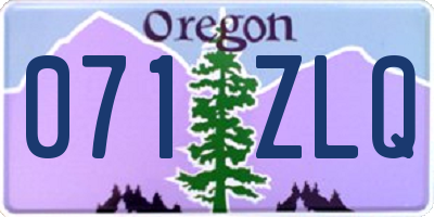 OR license plate 071ZLQ