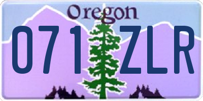 OR license plate 071ZLR