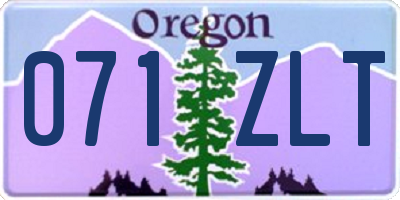 OR license plate 071ZLT