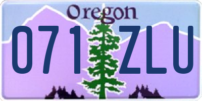 OR license plate 071ZLU