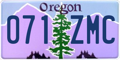OR license plate 071ZMC