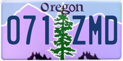 OR license plate 071ZMD