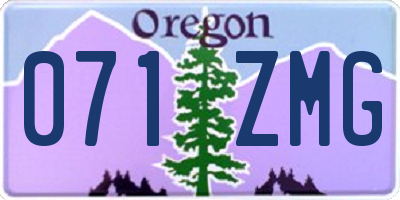 OR license plate 071ZMG