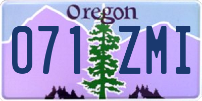 OR license plate 071ZMI