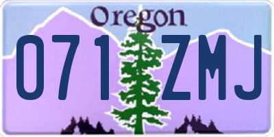 OR license plate 071ZMJ