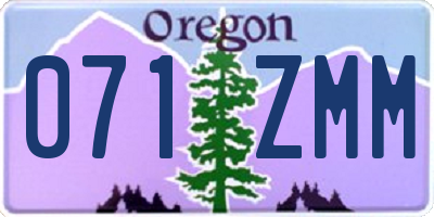 OR license plate 071ZMM
