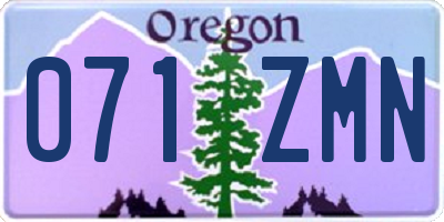 OR license plate 071ZMN