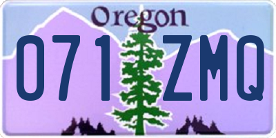 OR license plate 071ZMQ