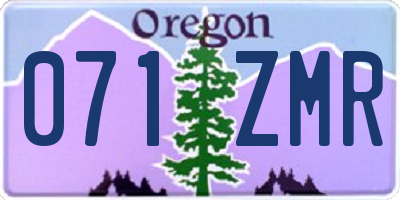 OR license plate 071ZMR