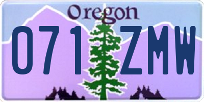 OR license plate 071ZMW