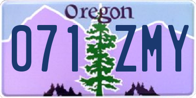 OR license plate 071ZMY